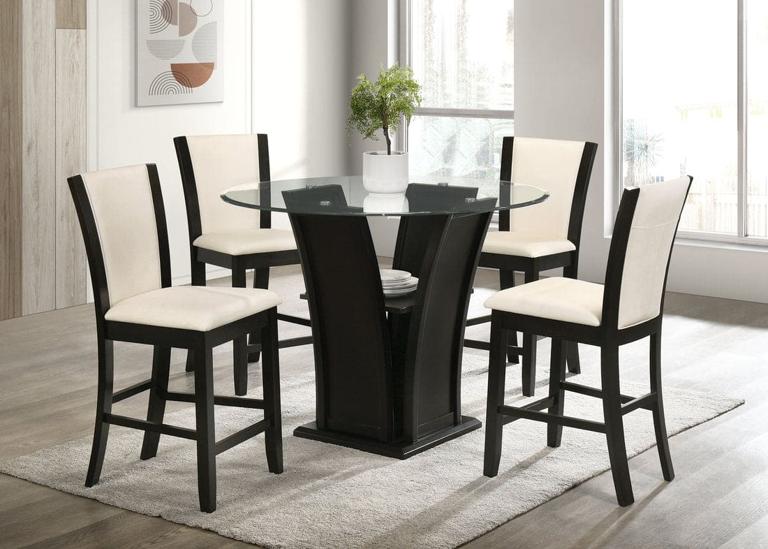 Orlando - White Pub Table + 4 Chair Set