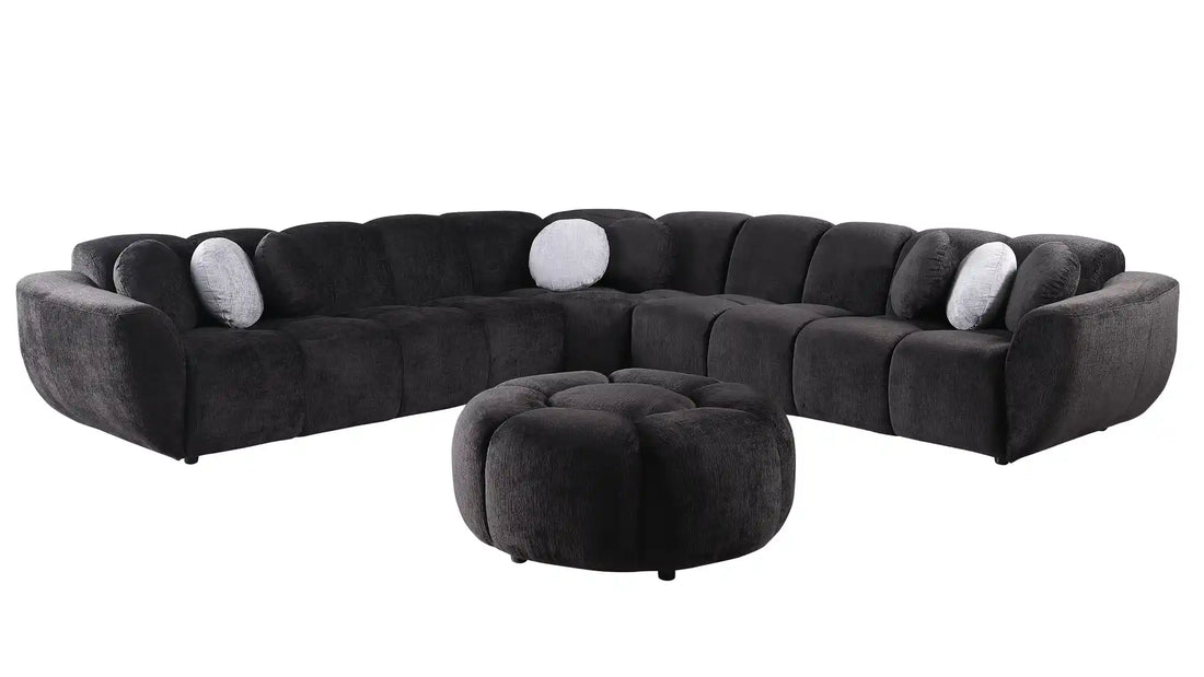 Rose Sectional Black