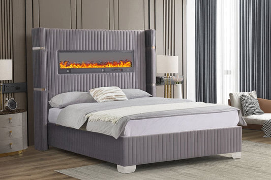 Romance Gray Platform Bed