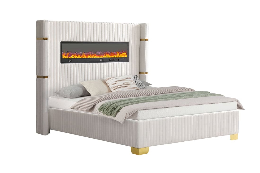 Romance White Platform Bed