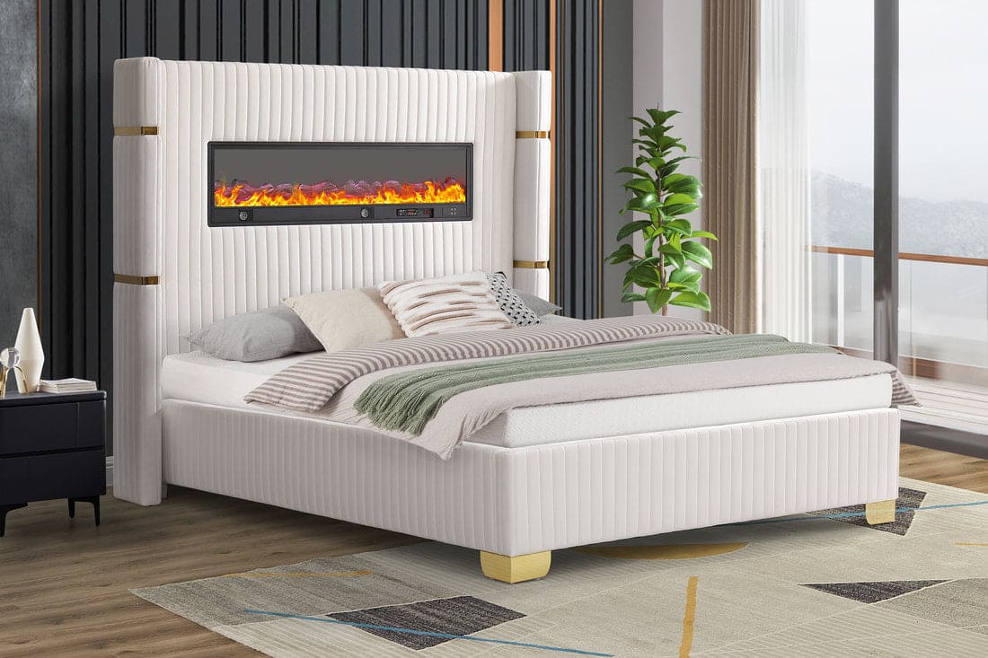 Romance White Platform Bed