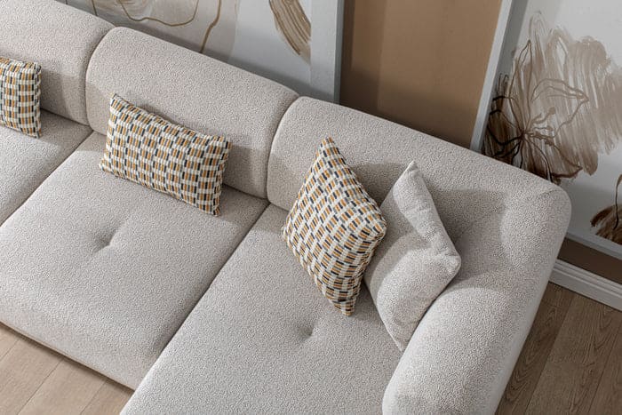 Lyna Ivory 3 Pc 144" RAF Sectional