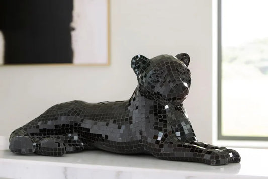 Leopard bLACK Sculpture