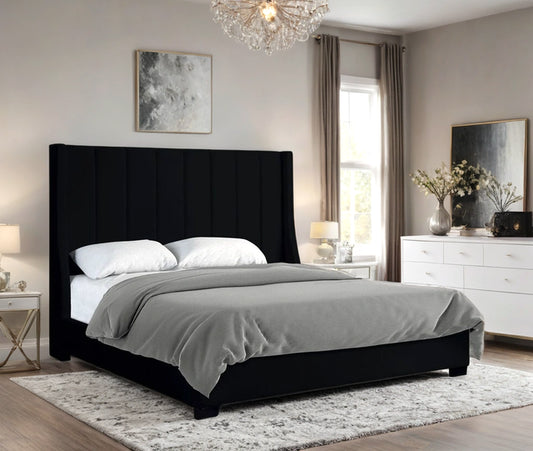 HH408 Black Boucle Bed