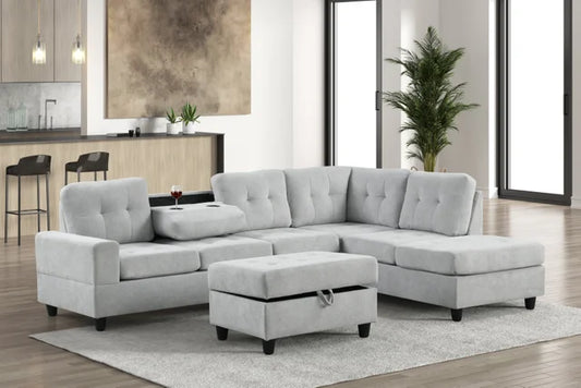 41Heights Reversible Sectional + Ottoman
