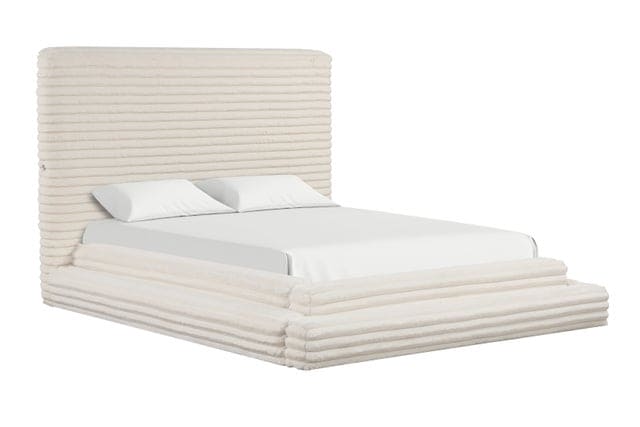 Mariah Beige Platform Bed - Queen, King **NEW ARRIVAL**