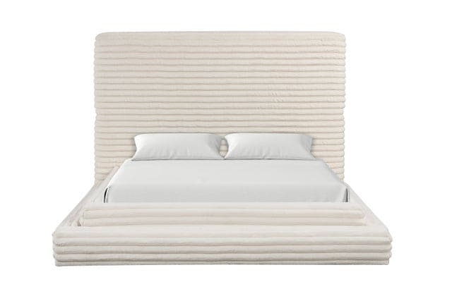 Mariah Beige Platform Bed - Queen, King **NEW ARRIVAL**