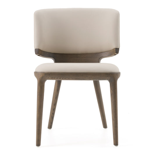 Stanley Contemporary Grey Leatherette and Grey Ash Dining Chair (Set of 2)