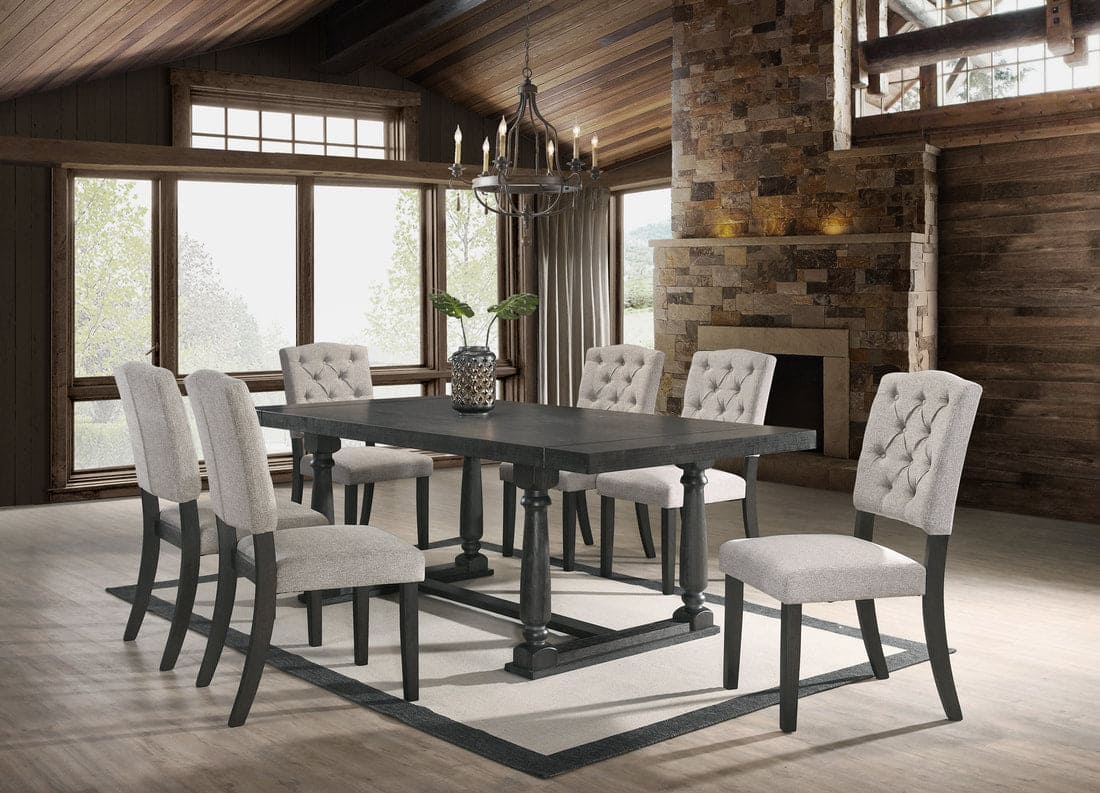 Henderson Dining Table + 6 Chair Set Gray