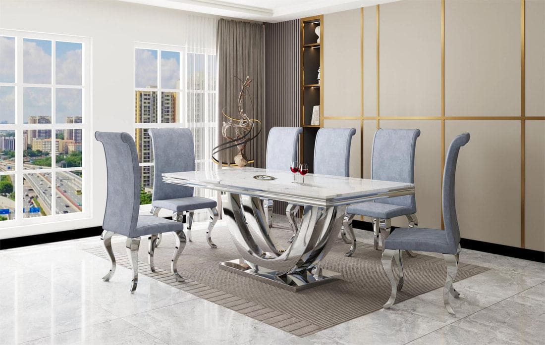 D6061 - Dining Table + 6 Chair Set