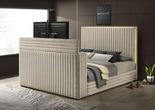 Villa White Platform Bed - Queen, King **NEW ARRIVAL**