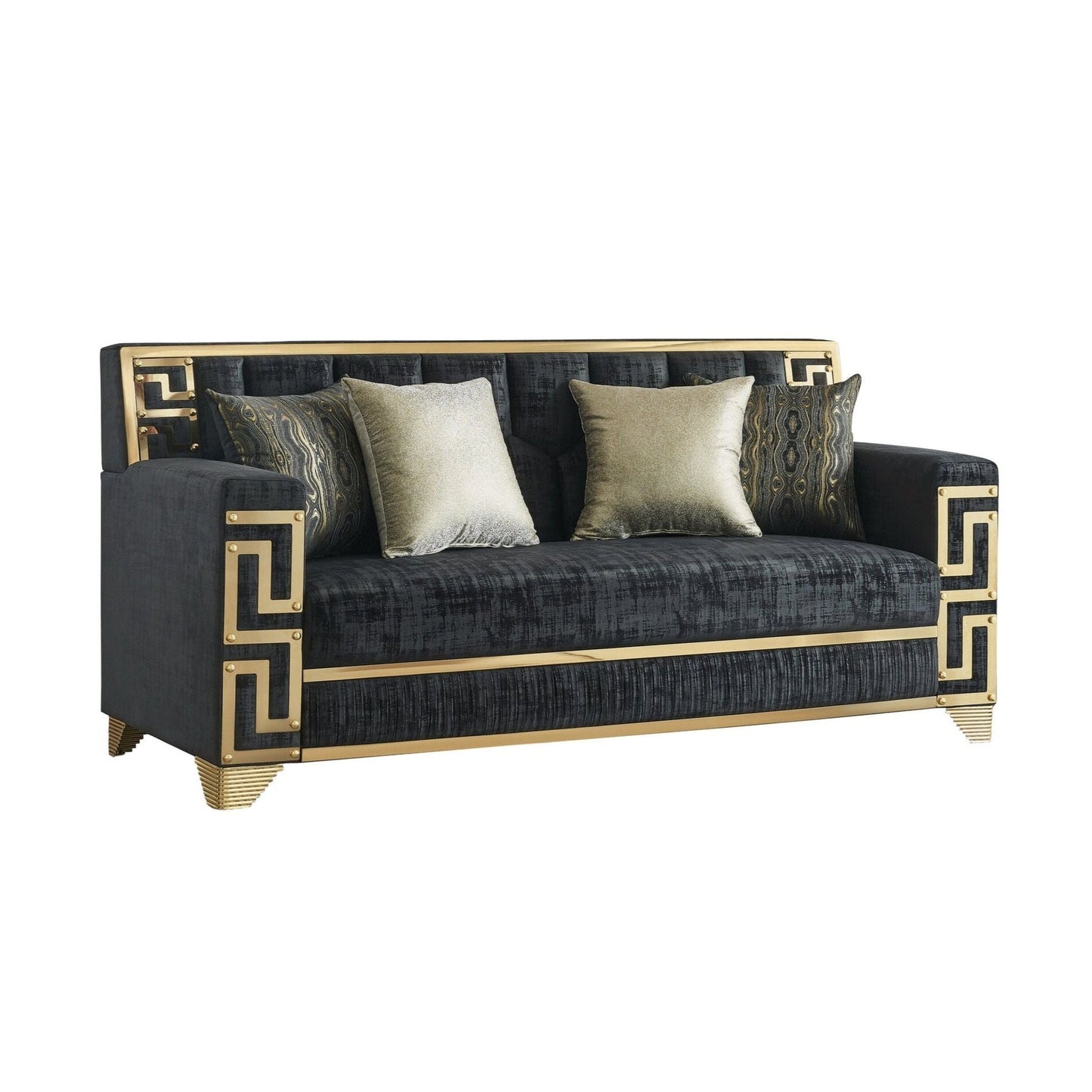 Hira Living room set (Black & Gold)