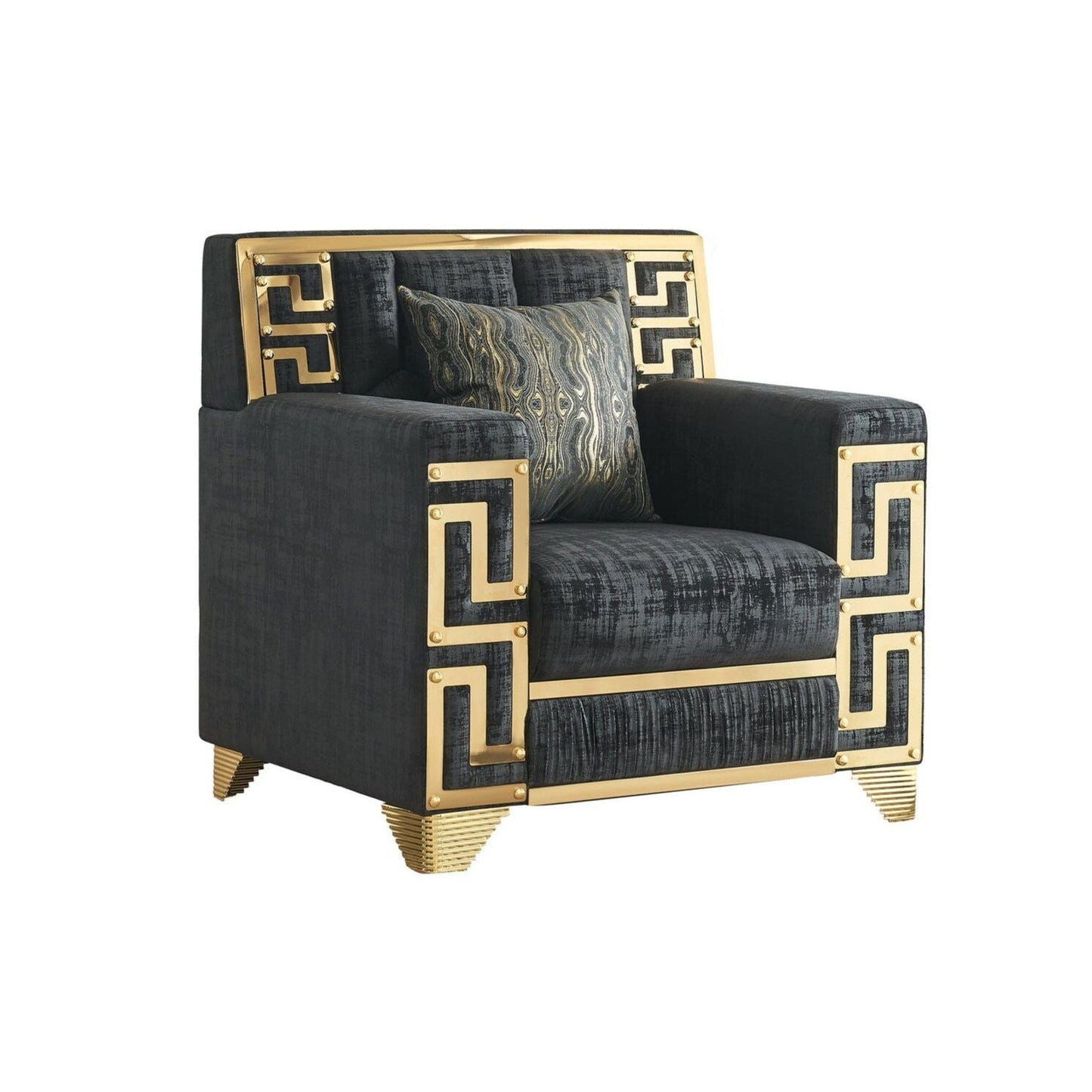 Hira Living room set (Black & Gold)