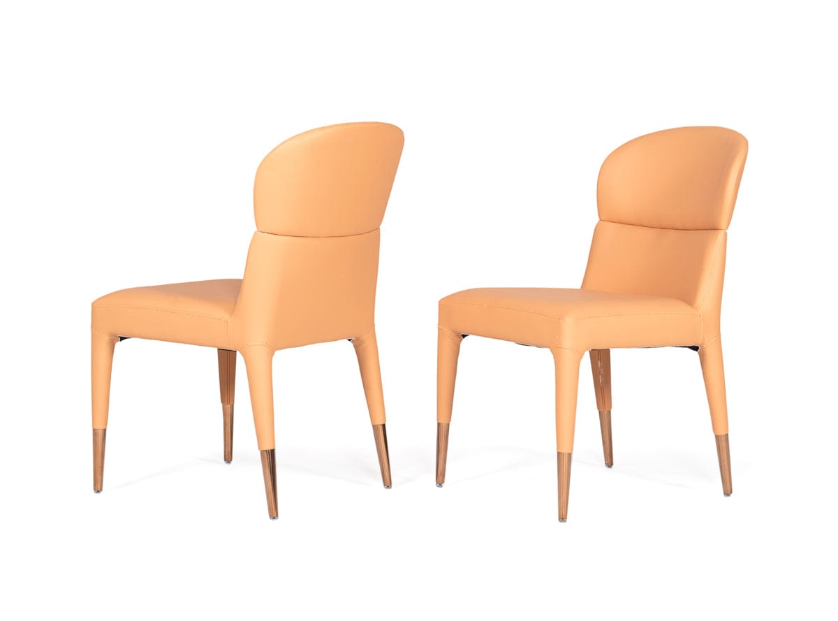 Modrest Ogden - Modern Peach & Rosegold Dining Chair (Set of 2)