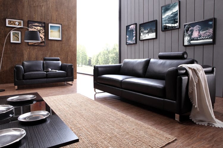 Divani Casa 0875 Modern Black Leather Sofa