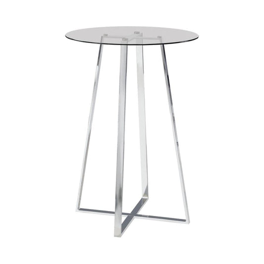 Zanella Glass Top Bar Table Chrome