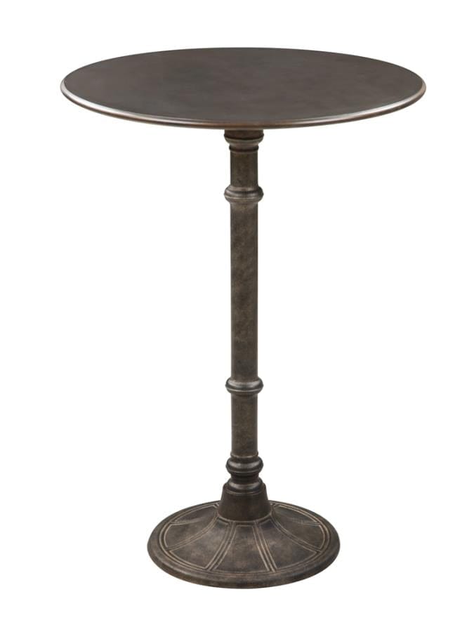 Danbury Round Bar Table Dark Russet and Antique Bronze