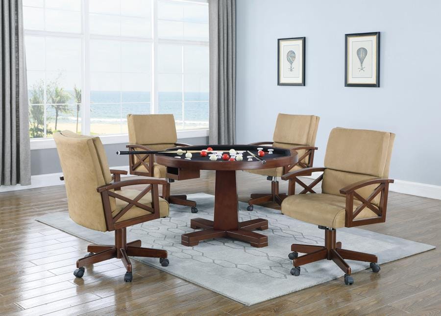 Marietta 5-piece Game Table Set Tobacco and Tan