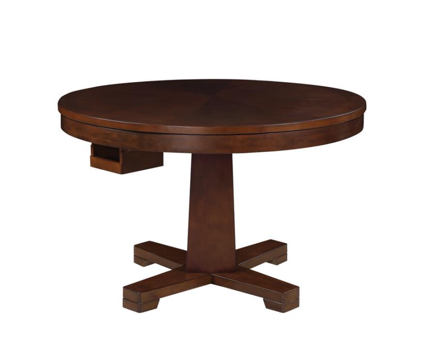 Marietta Round Wooden Game Table Tobacco