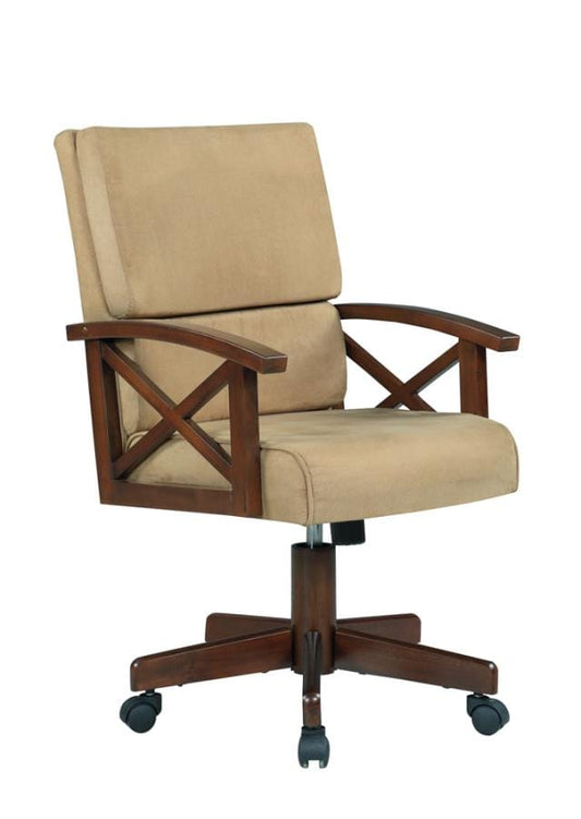 Marietta Upholstered Game Chair Tobacco and Tan