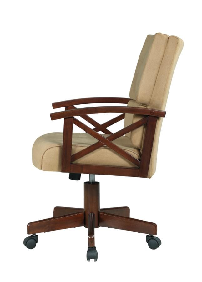 Marietta Upholstered Game Chair Tobacco and Tan