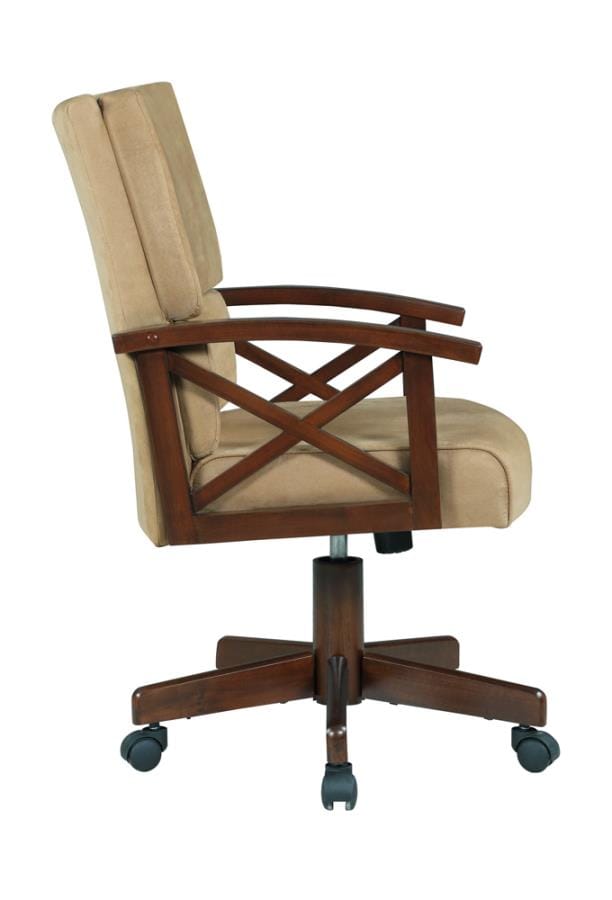 Marietta Upholstered Game Chair Tobacco and Tan