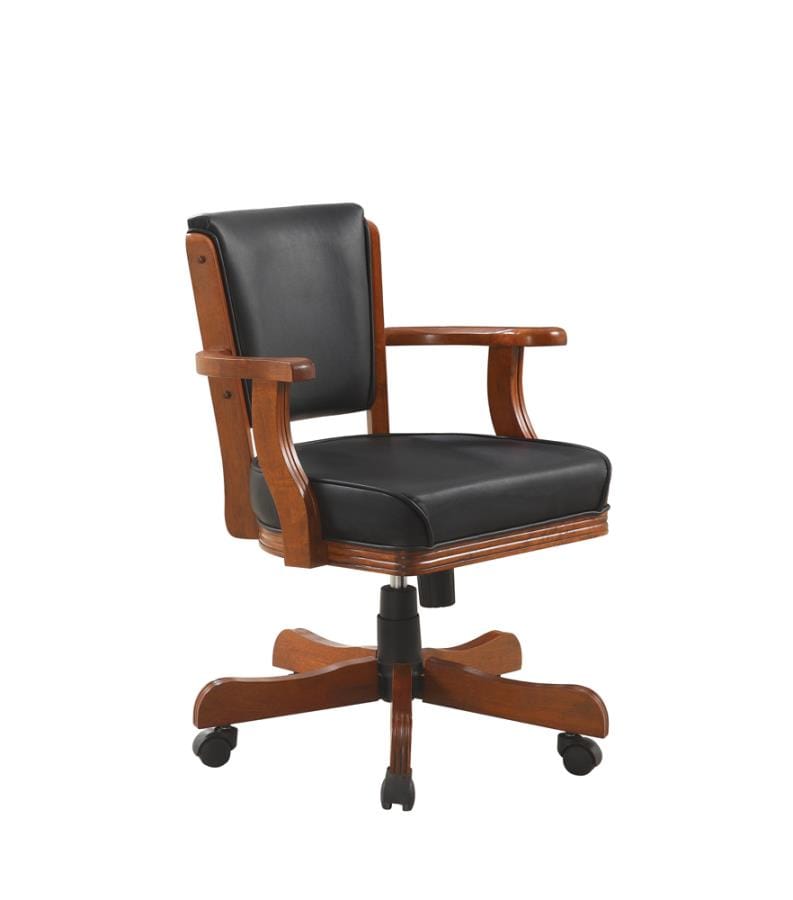 Mitchell Upholstered Game Chair Chestnut and Black