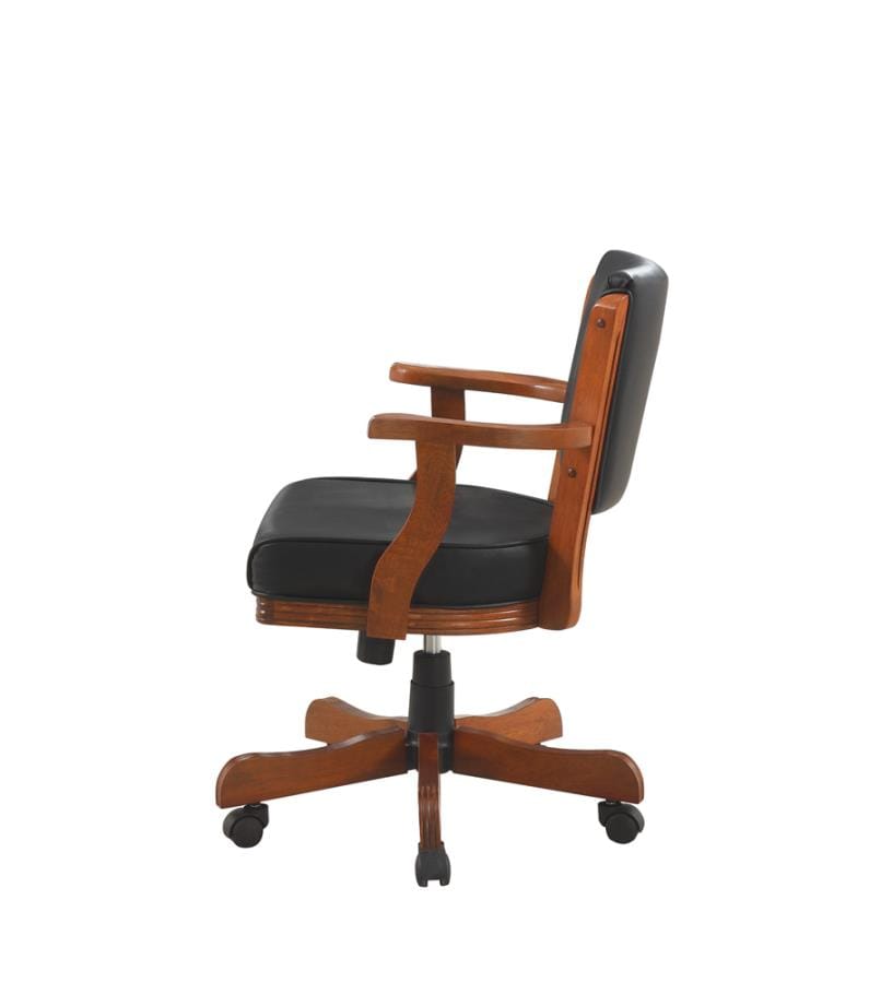 Mitchell Upholstered Game Chair Chestnut and Black