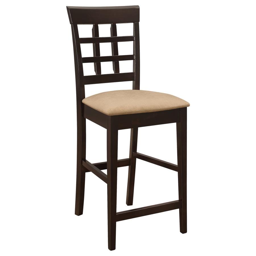 Clanton Upholstered Counter Height Stools Cappuccino and Beige (Set of 2)