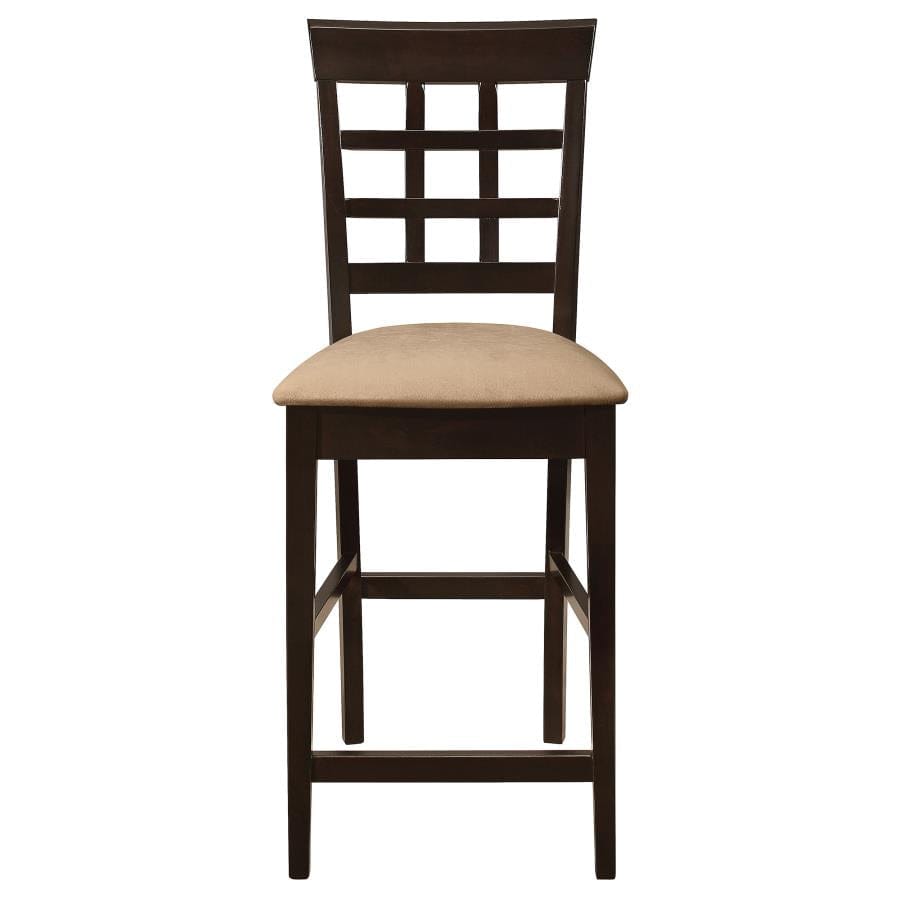Clanton Upholstered Counter Height Stools Cappuccino and Beige (Set of 2)