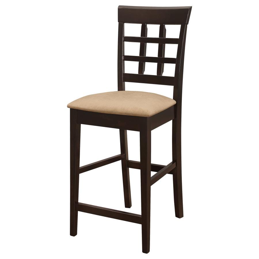 Clanton Upholstered Counter Height Stools Cappuccino and Beige (Set of 2)