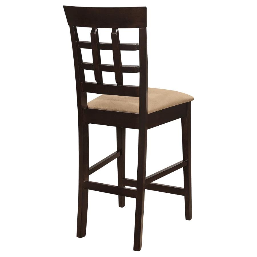 Clanton Upholstered Counter Height Stools Cappuccino and Beige (Set of 2)