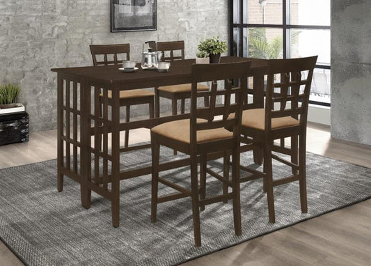 Clanton Upholstered Counter Height Stools Cappuccino and Beige (Set of 2)