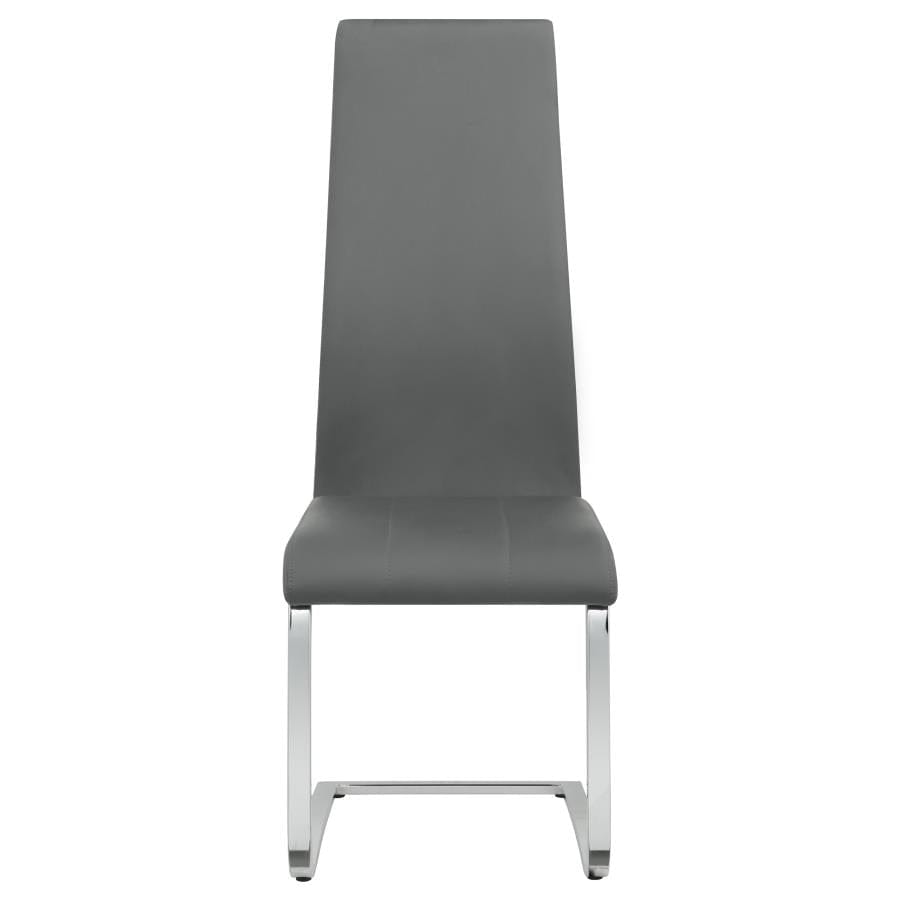 Montclair Upholstered High Back Side Chairs Grey and Chrome (Set of 4)