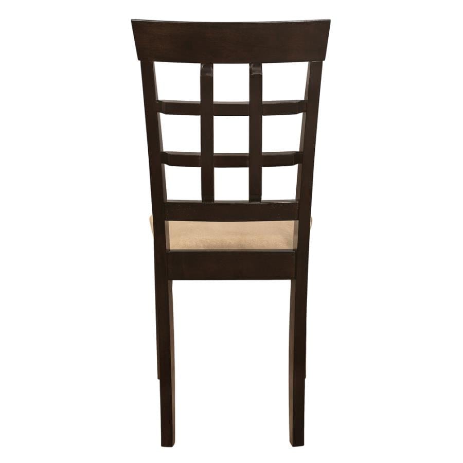 Gabriel Lattice Back Side Chairs Cappuccino and Tan (Set of 2)