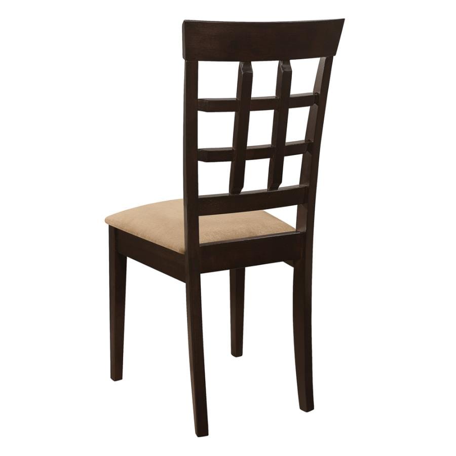Gabriel Lattice Back Side Chairs Cappuccino and Tan (Set of 2)