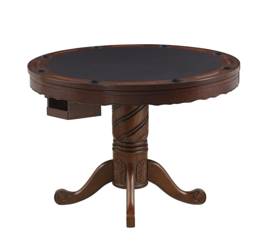 Turk 3-in-1 Round Pedestal Game Table Tobacco