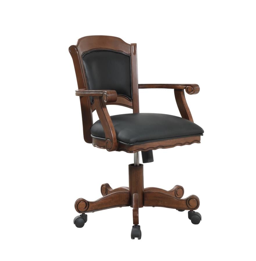 Turk Game Chair with Casters Black and Tobacco