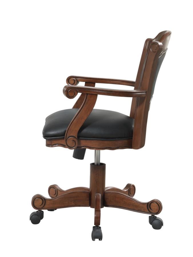 Turk Game Chair with Casters Black and Tobacco