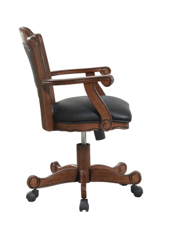 Turk Game Chair with Casters Black and Tobacco