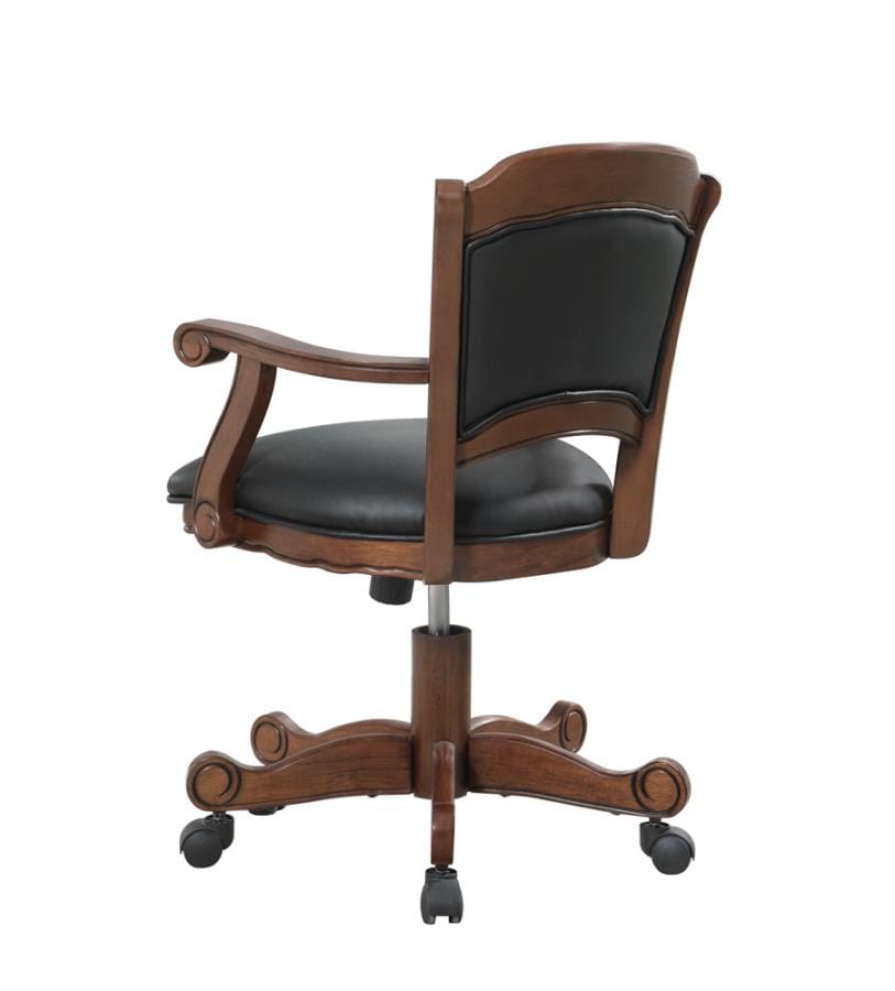 Turk Game Chair with Casters Black and Tobacco