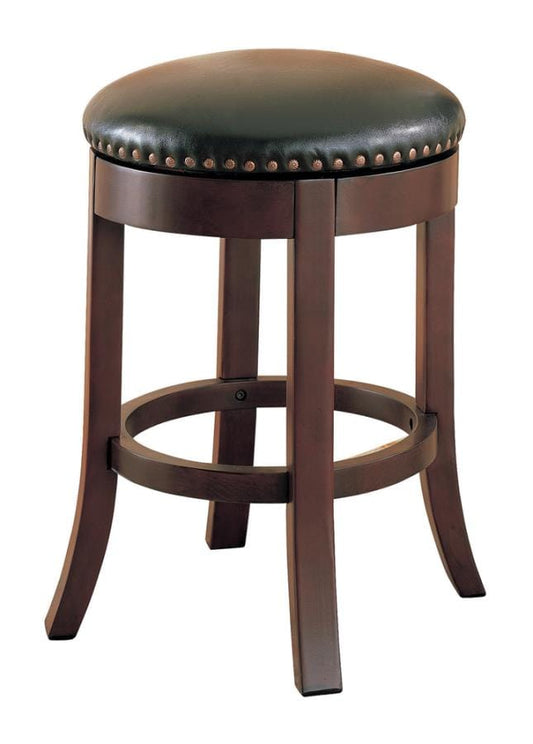 Aboushi Swivel Counter Height Stools with Upholstered Seat Brown (Set of 2)