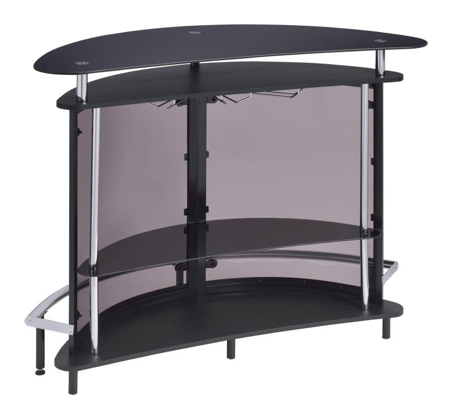 Amarillo 2-tier Bar Unit Black and Chrome