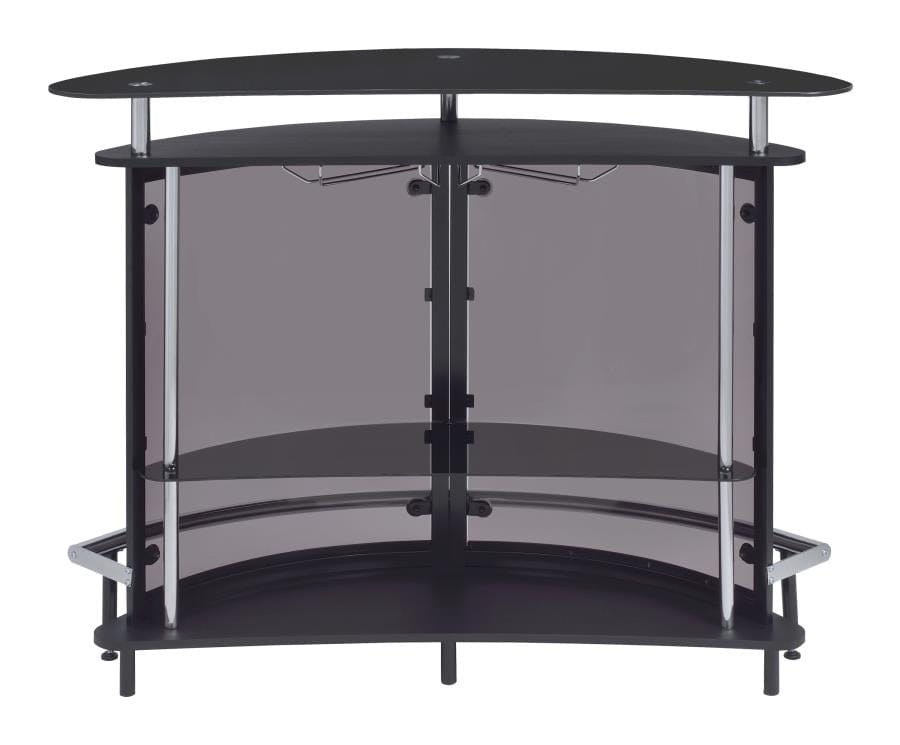 Amarillo 2-tier Bar Unit Black and Chrome