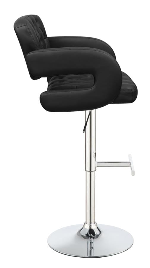 Brandi 29" Adjustable Height Bar Stool Black and Chrome
