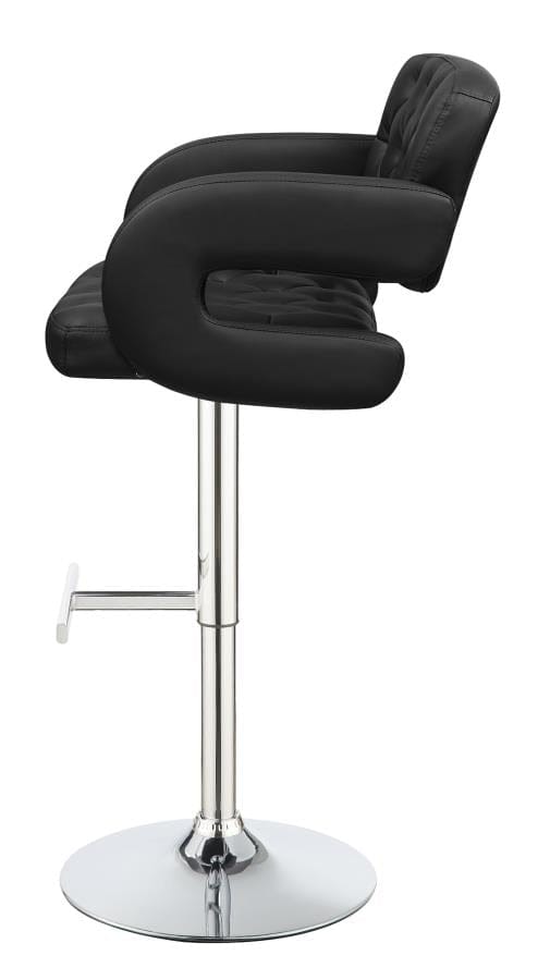 Brandi 29" Adjustable Height Bar Stool Black and Chrome
