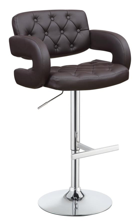 Brandi 29" Adjustable Height Bar Stool Chrome and Brown