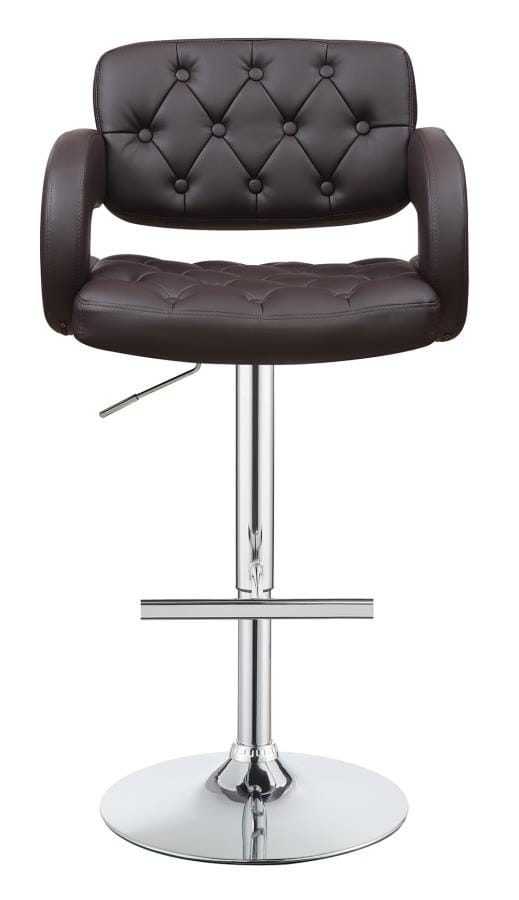 Brandi 29" Adjustable Height Bar Stool Chrome and Brown