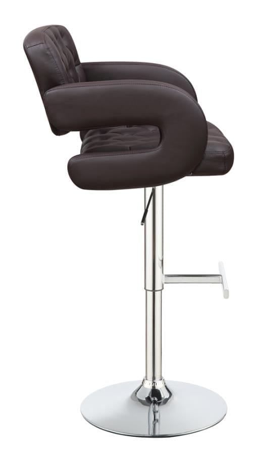 Brandi 29" Adjustable Height Bar Stool Chrome and Brown