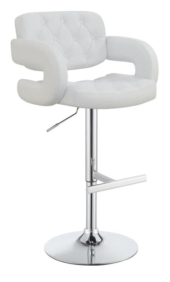 Brandi 29" Adjustable Height Bar Stool Chrome and White